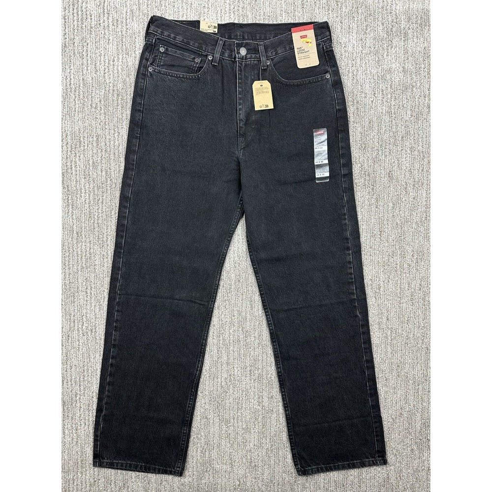 Levi's 565 Loose Straight Jeans Men 32x32 Black Baggy 100% Cotton Denim NWT